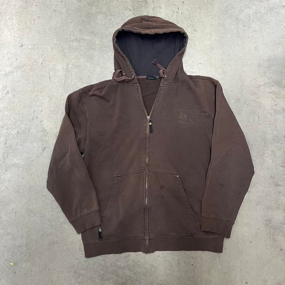 Y2K lightly faded and‎ distressed vans full zip hoodie